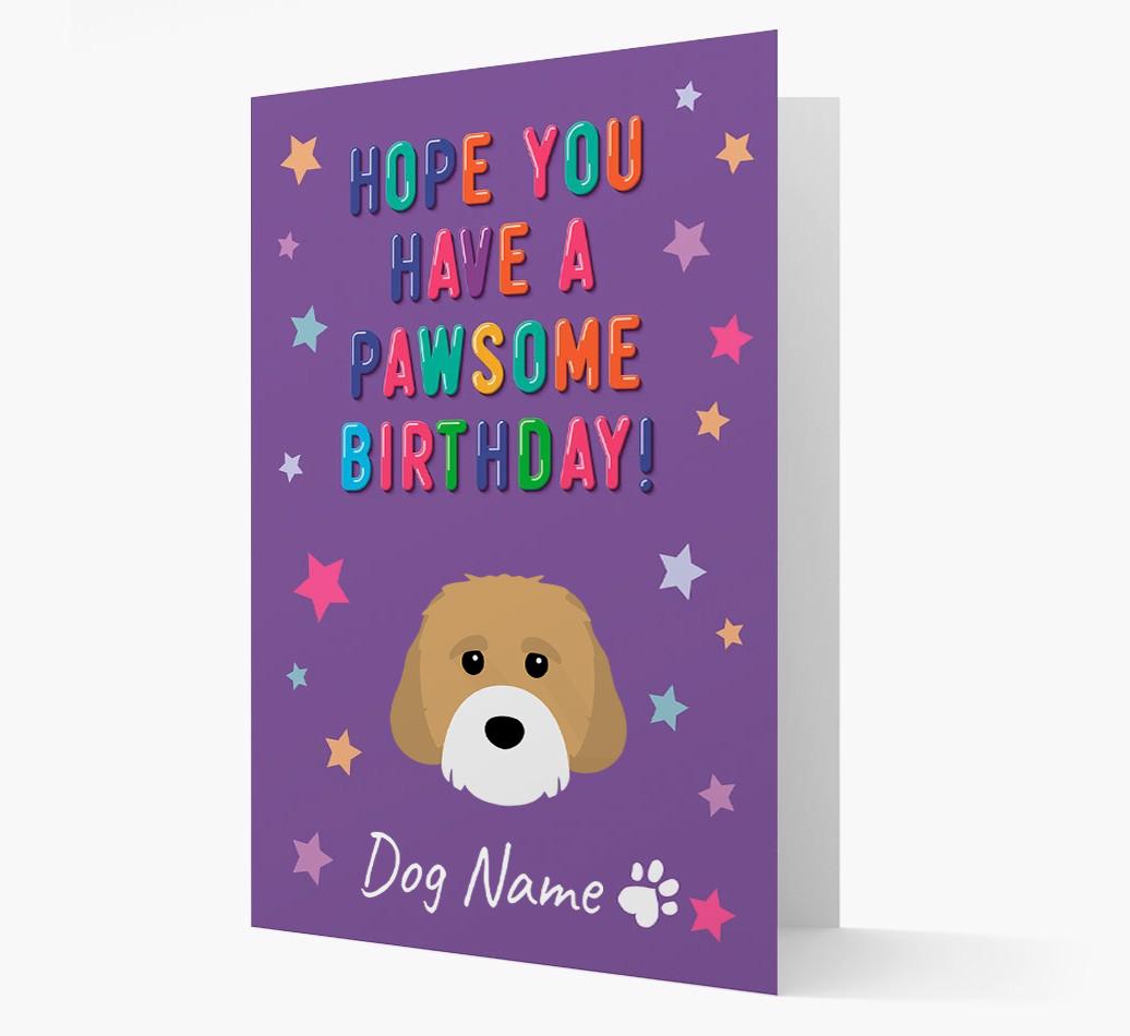 Personalised Card 'Hope You Have A Pawesome Birthday' with {breedCommonName} Icon