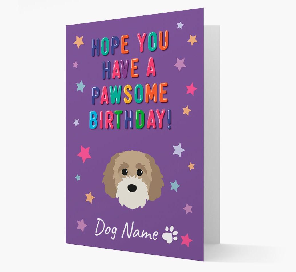 Personalised Card 'Hope You Have A Pawesome Birthday' with {breedCommonName} Icon
