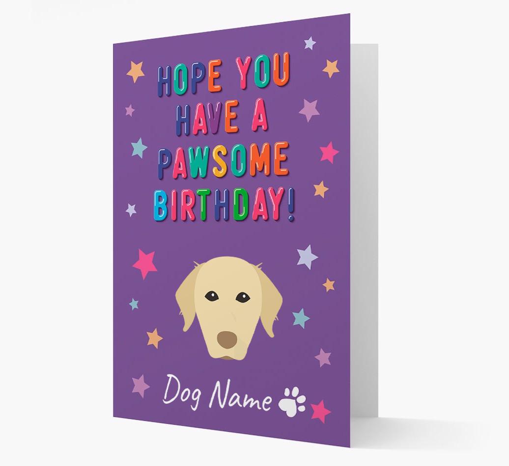 Personalised Card 'Hope You Have A Pawesome Birthday' with {breedCommonName} Icon