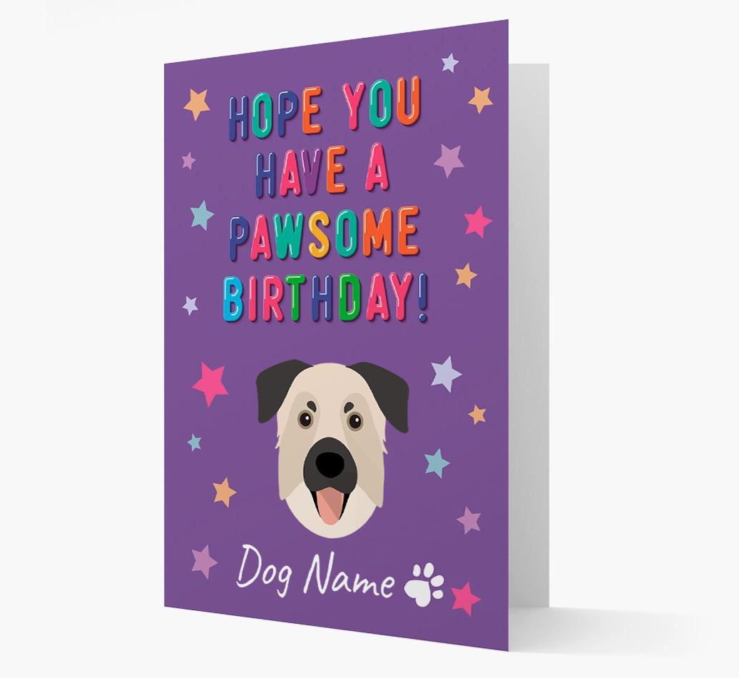 Personalised Card 'Hope You Have A Pawesome Birthday' with {breedCommonName} Icon