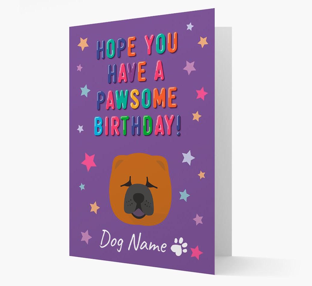 Personalised Card 'Hope You Have A Pawesome Birthday' with {breedCommonName} Icon