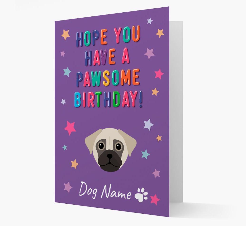 Personalised Card 'Hope You Have A Pawesome Birthday' with {breedCommonName} Icon