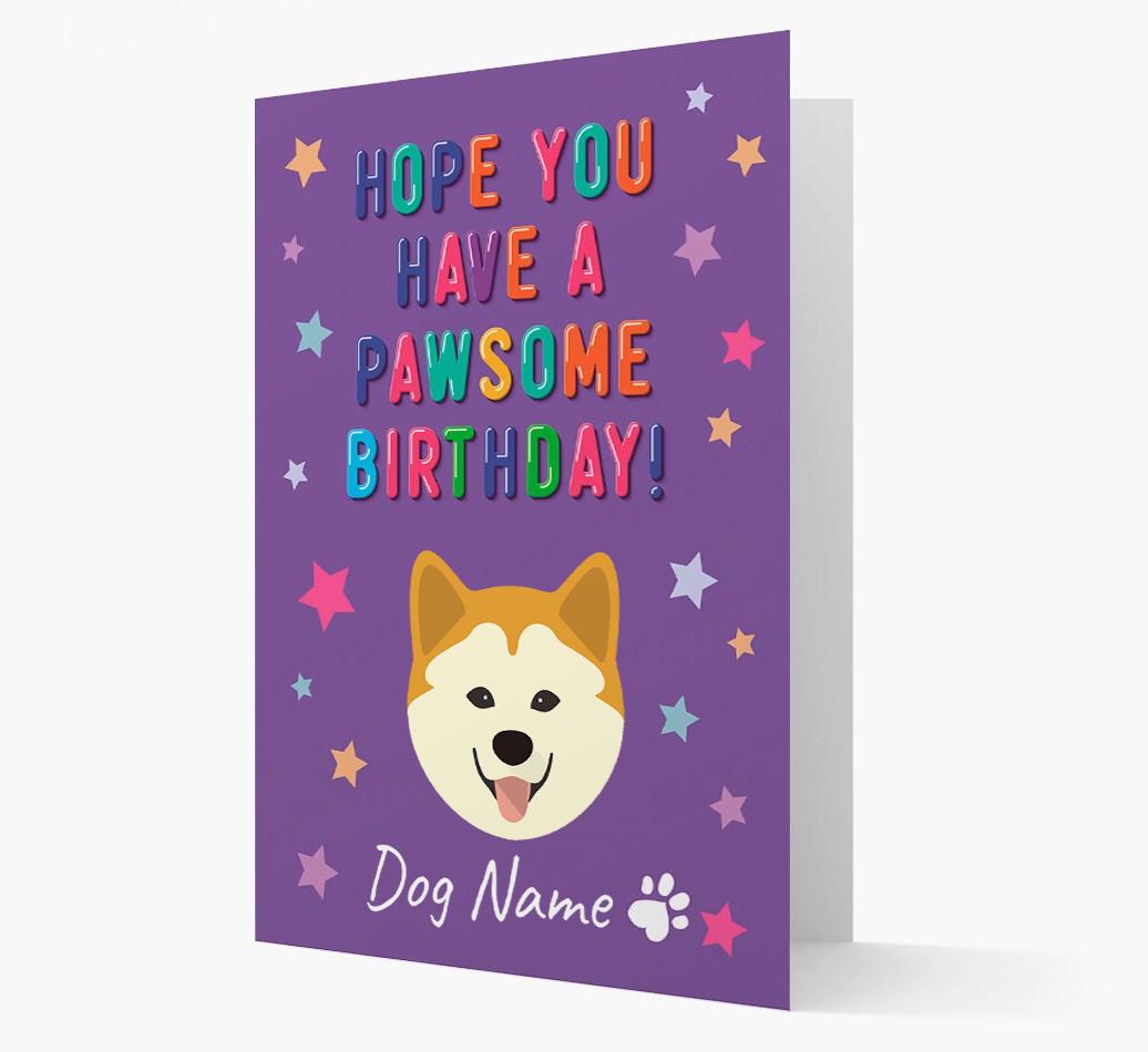 Personalised Card 'Hope You Have A Pawesome Birthday' with {breedCommonName} Icon