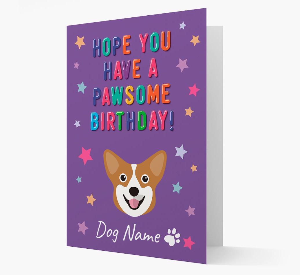 Personalised Card 'Hope You Have A Pawesome Birthday' with {breedCommonName} Icon
