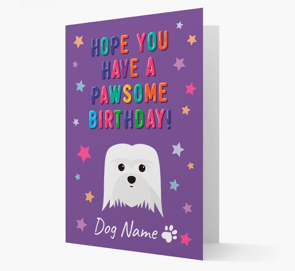Personalised Card 'Hope You Have A Pawesome Birthday' with {breedCommonName} Icon