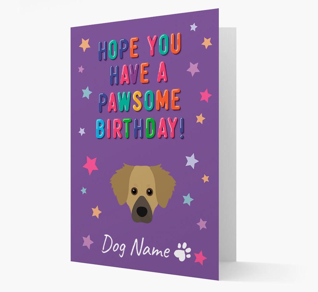 Personalised Card 'Hope You Have A Pawesome Birthday' with {breedCommonName} Icon