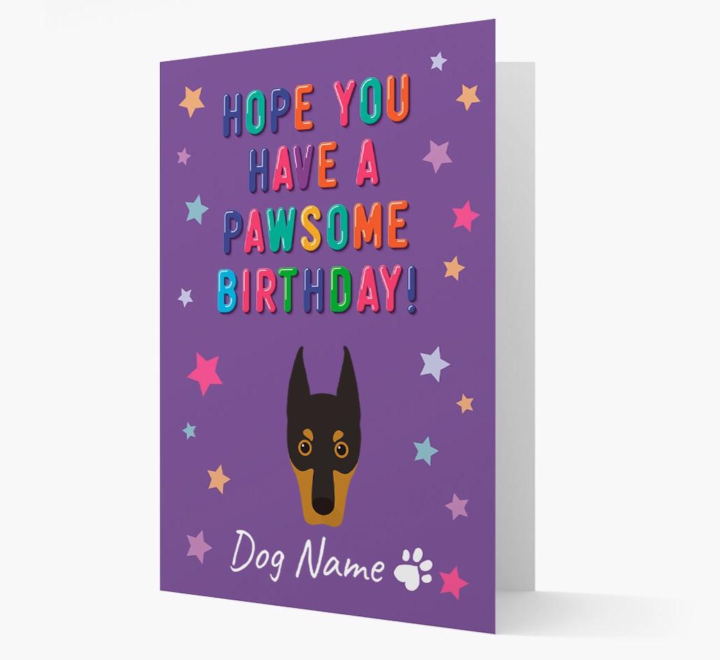 Personalised Card 'Hope You Have A Pawesome Birthday' with {breedCommonName} Icon