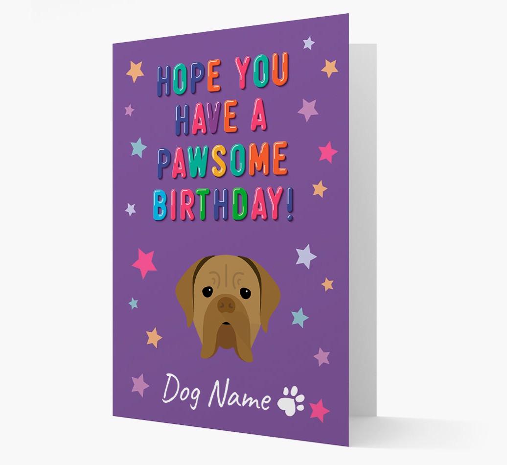 Personalised Card 'Hope You Have A Pawesome Birthday' with {breedCommonName} Icon