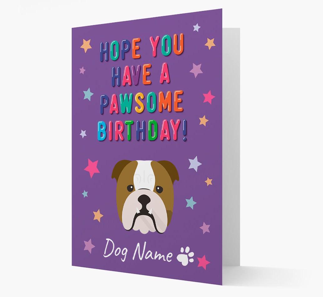 Personalised Card 'Hope You Have A Pawesome Birthday' with {breedCommonName} Icon
