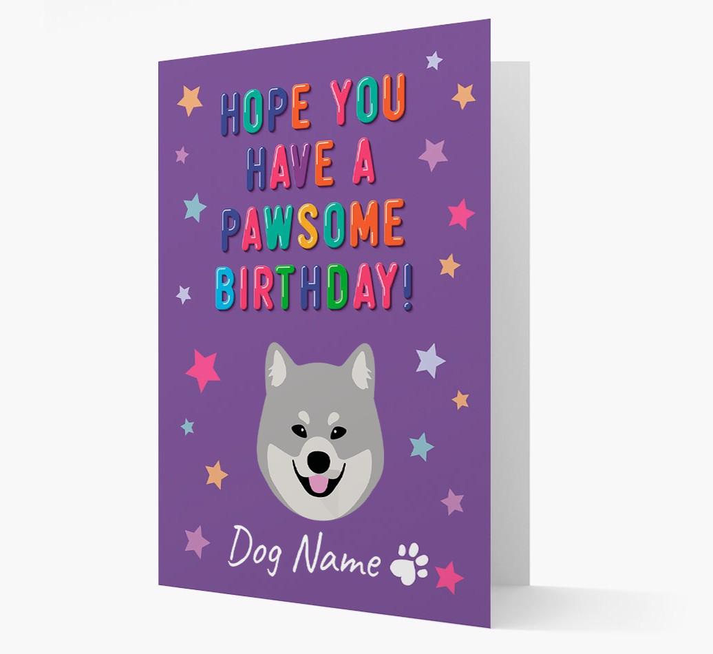 Personalised Card 'Hope You Have A Pawesome Birthday' with {breedCommonName} Icon