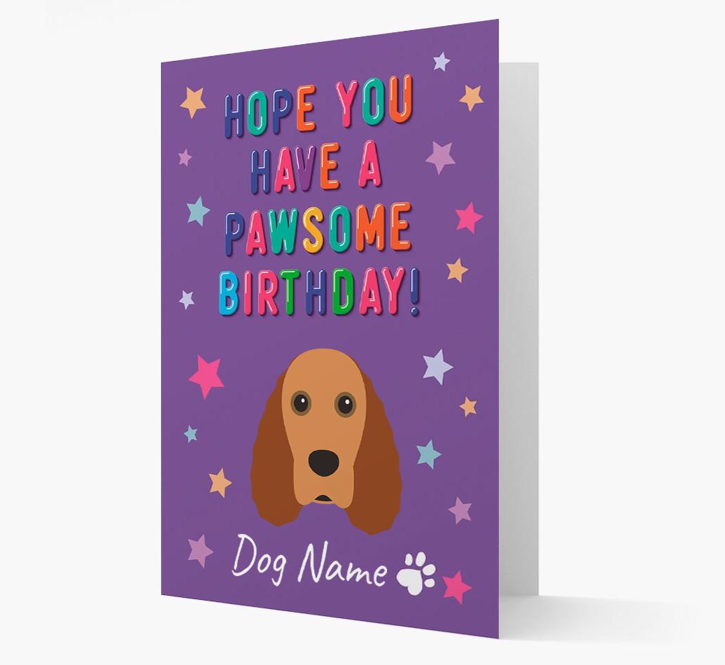 Personalised Card 'Hope You Have A Pawesome Birthday' with {breedCommonName} Icon