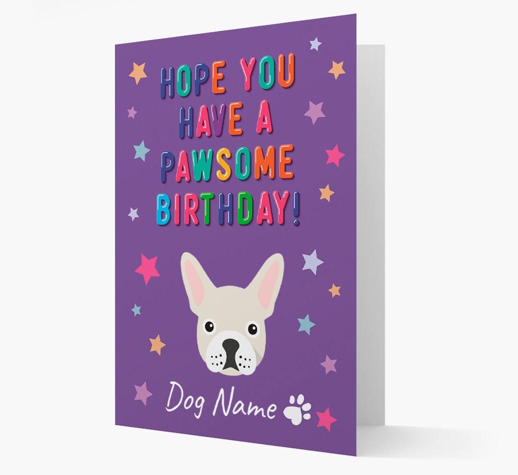 Personalised Card 'Hope You Have A Pawesome Birthday' with {breedCommonName} Icon