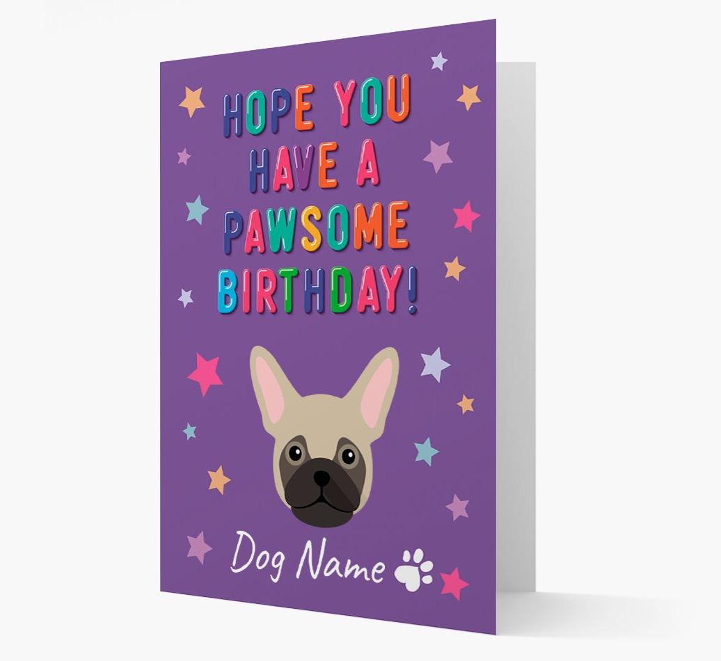 Personalised Card 'Hope You Have A Pawesome Birthday' with {breedCommonName} Icon