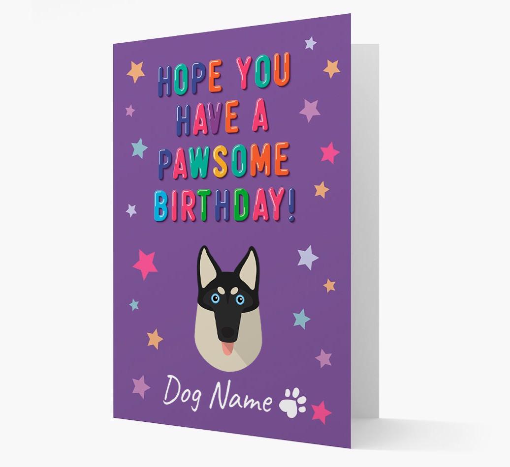 Personalised Card 'Hope You Have A Pawesome Birthday' with {breedCommonName} Icon