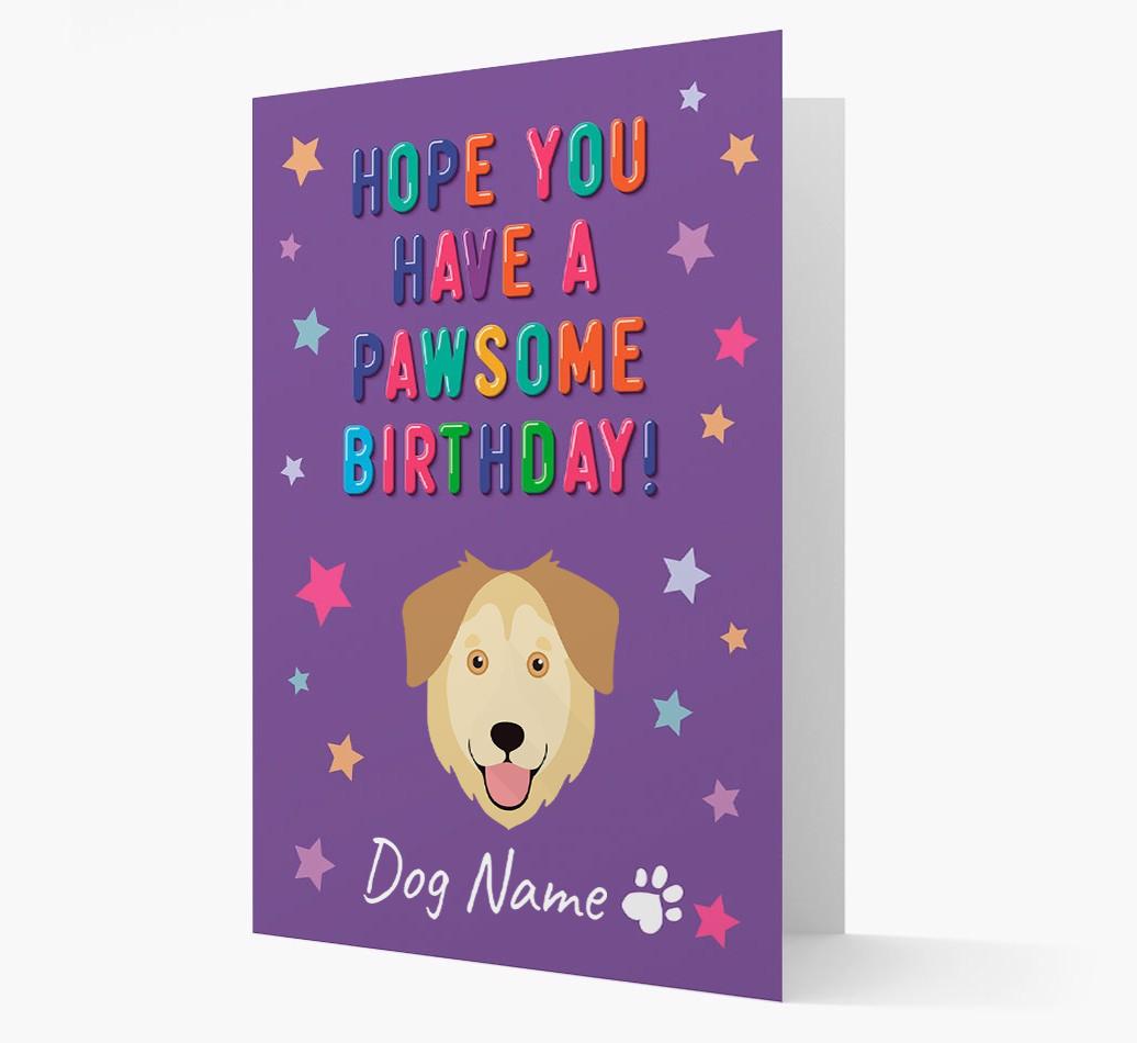 Personalised Card 'Hope You Have A Pawesome Birthday' with {breedCommonName} Icon