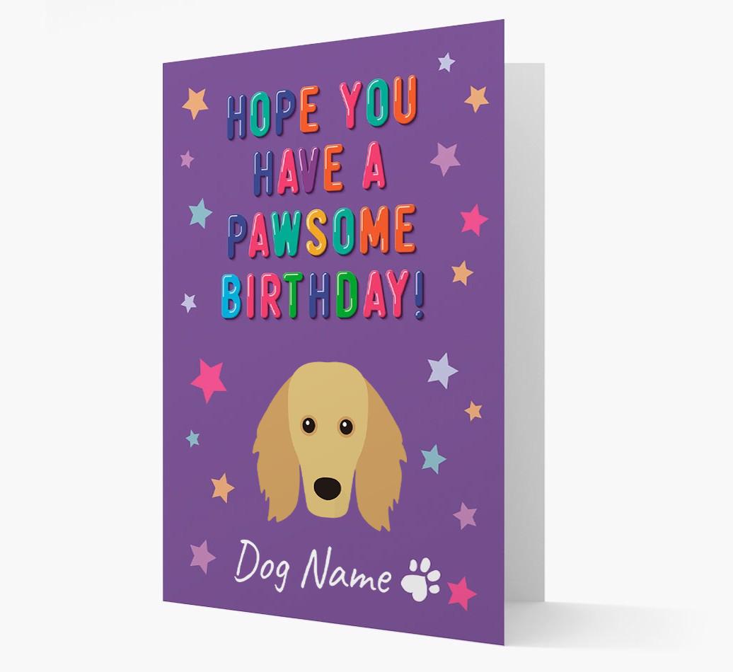 Personalised Card 'Hope You Have A Pawesome Birthday' with {breedCommonName} Icon