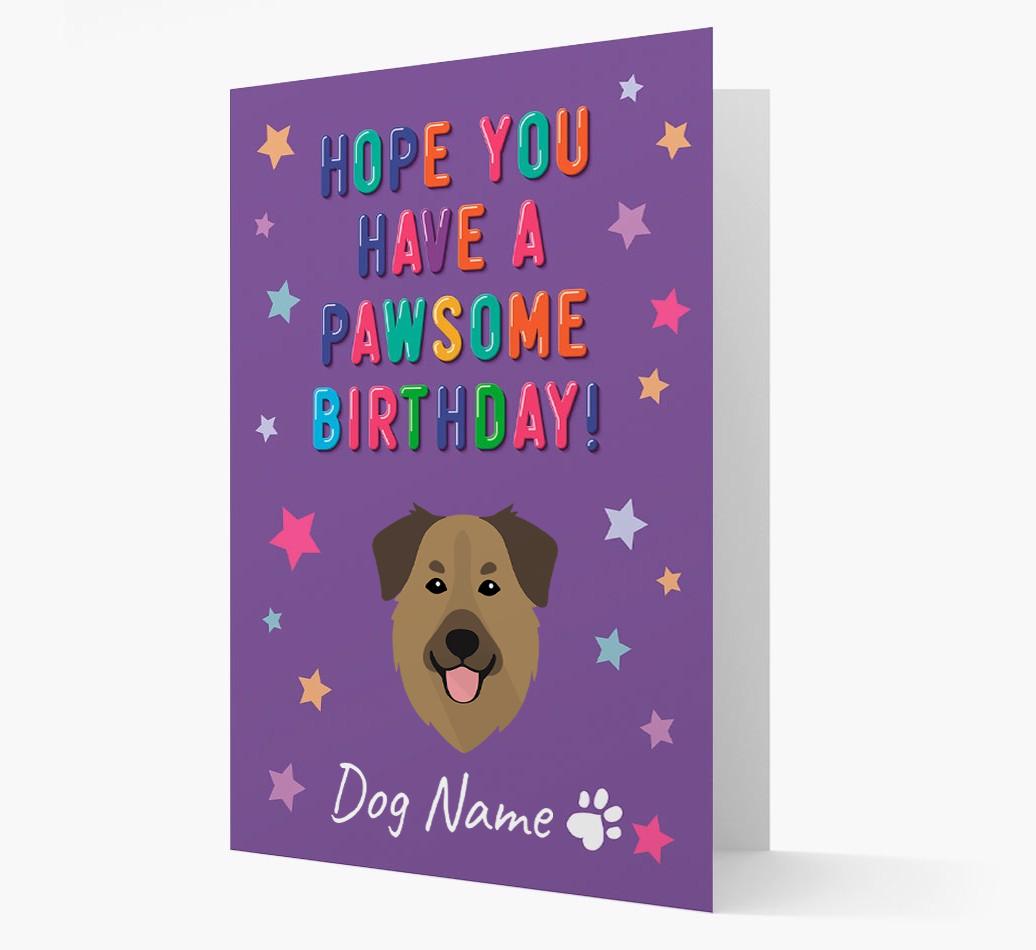 Personalised Card 'Hope You Have A Pawesome Birthday' with {breedCommonName} Icon