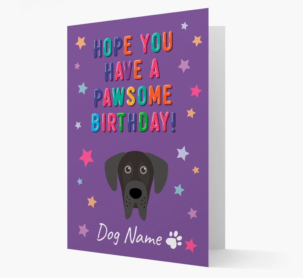 Personalised Card 'Hope You Have A Pawesome Birthday' with {breedCommonName} Icon