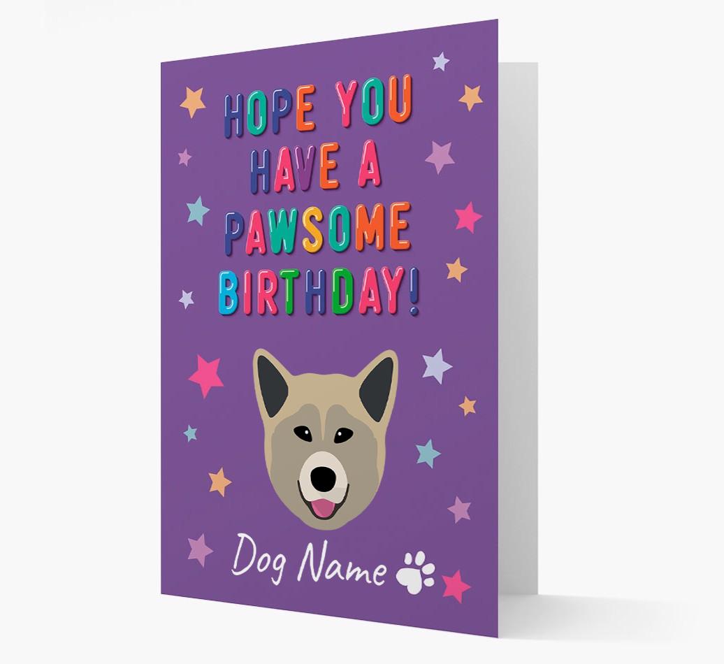 Personalised Card 'Hope You Have A Pawesome Birthday' with {breedCommonName} Icon