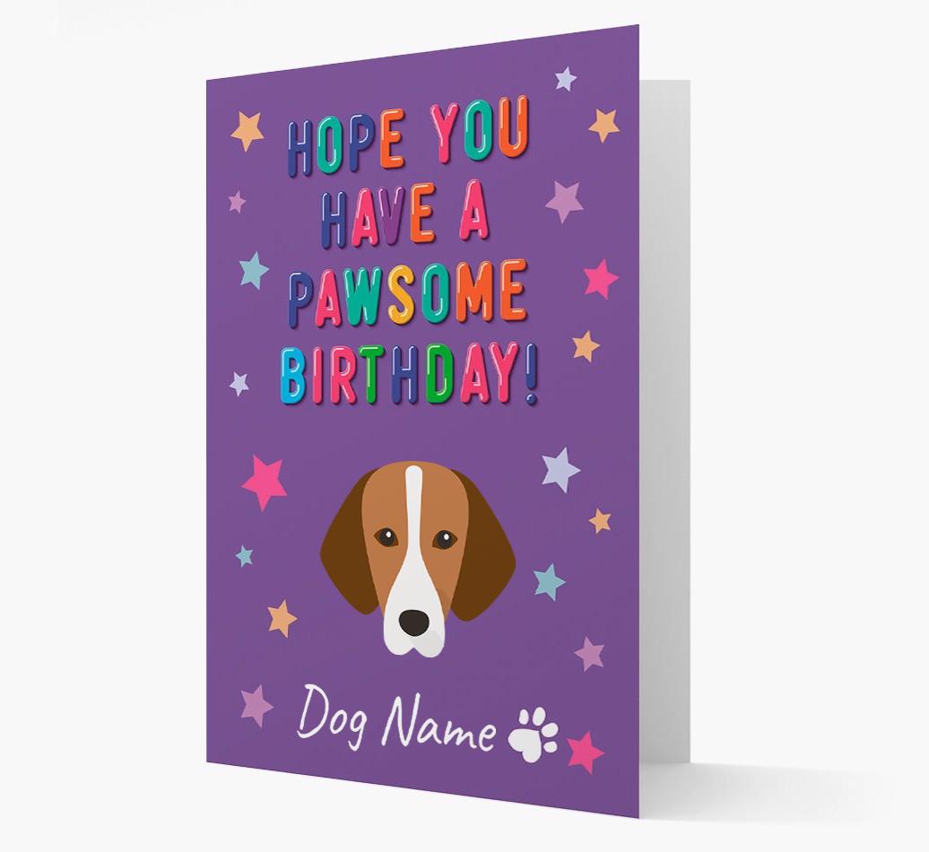 Personalised Card 'Hope You Have A Pawesome Birthday' with {breedCommonName} Icon