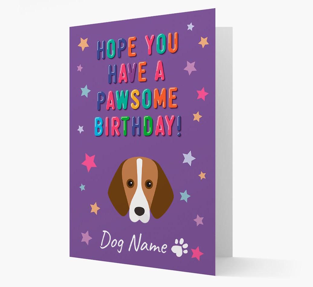Personalised Card 'Hope You Have A Pawesome Birthday' with {breedCommonName} Icon