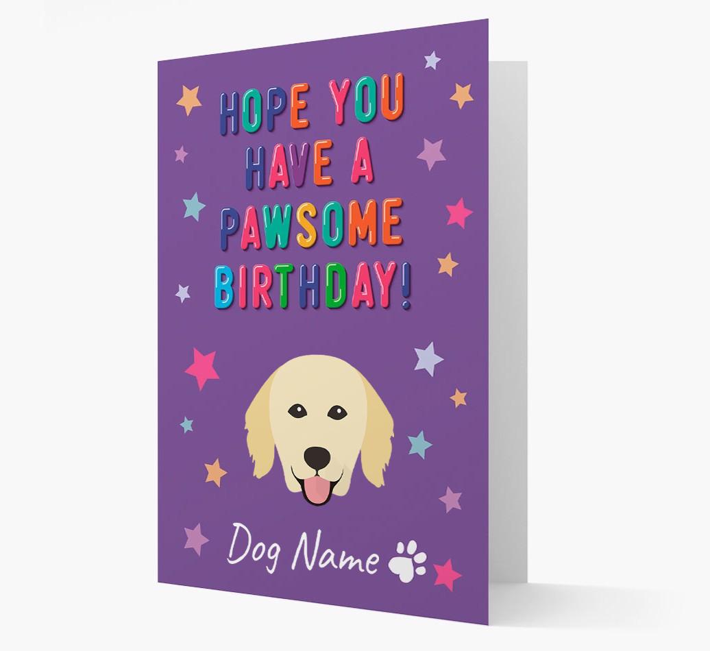 Personalised Card 'Hope You Have A Pawesome Birthday' with {breedCommonName} Icon