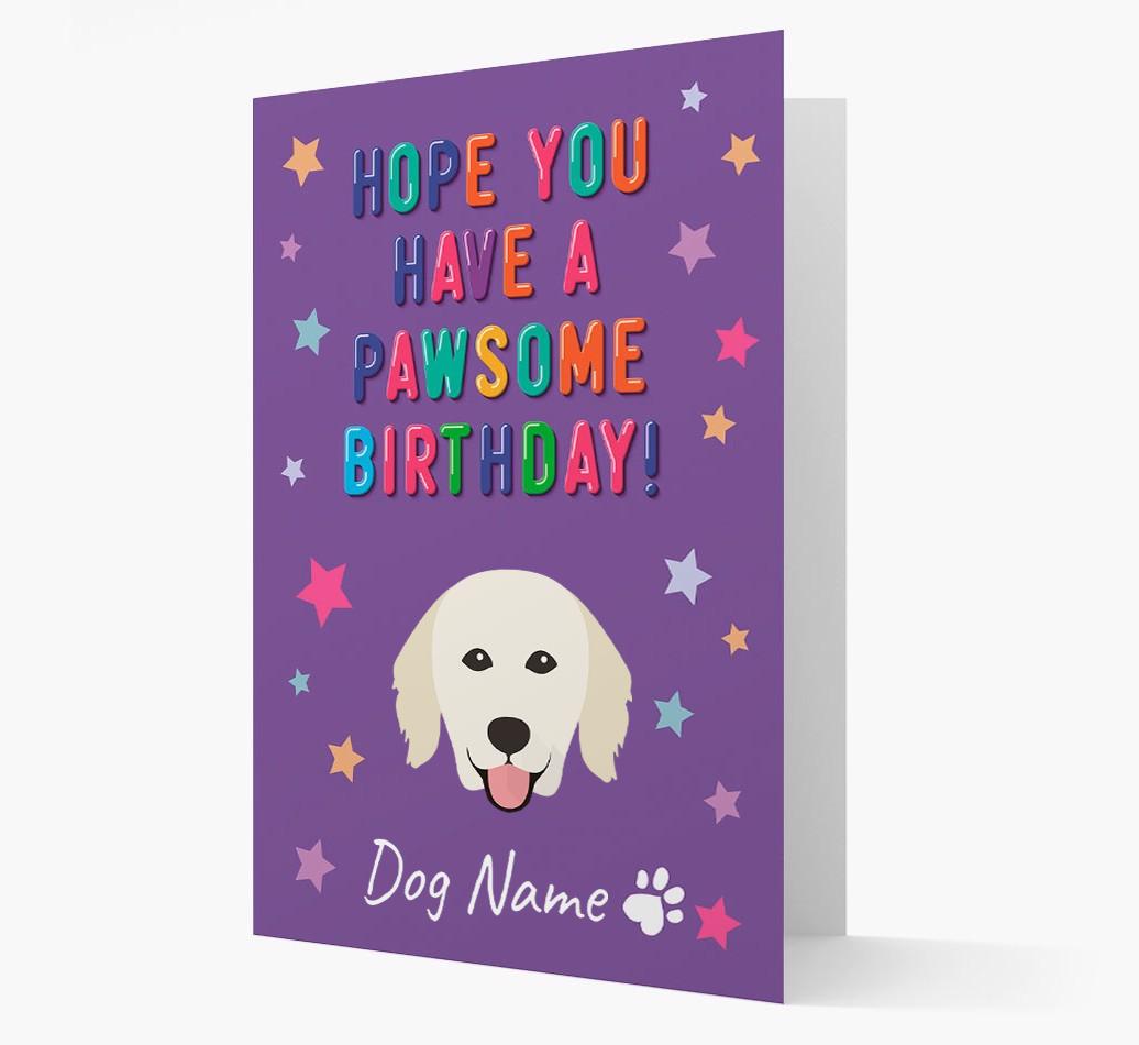 Personalised Card 'Hope You Have A Pawesome Birthday' with {breedCommonName} Icon