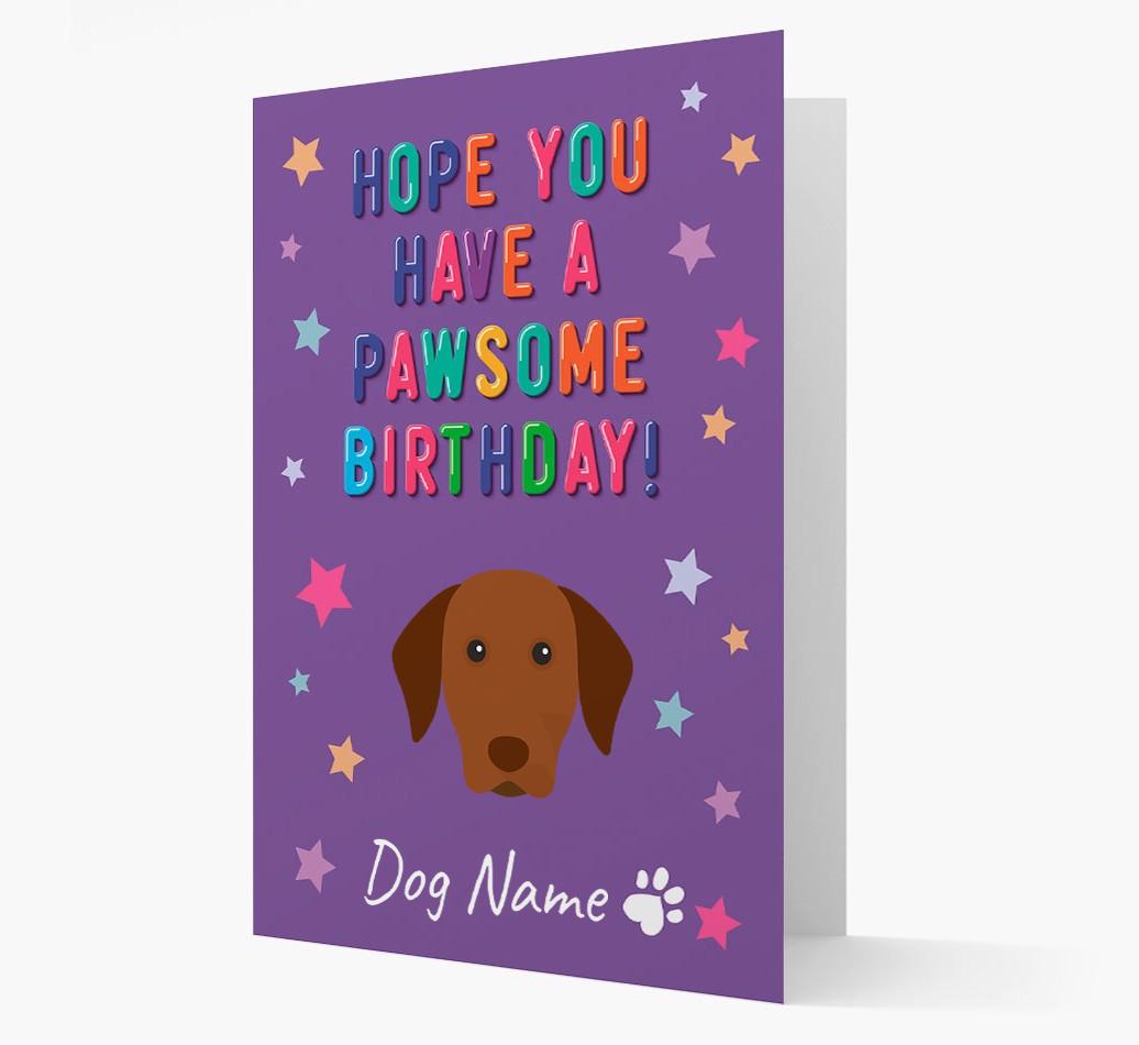 Personalised Card 'Hope You Have A Pawesome Birthday' with {breedCommonName} Icon