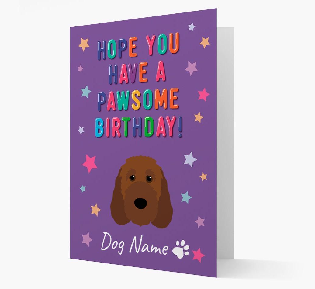 Personalised Card 'Hope You Have A Pawesome Birthday' with {breedCommonName} Icon
