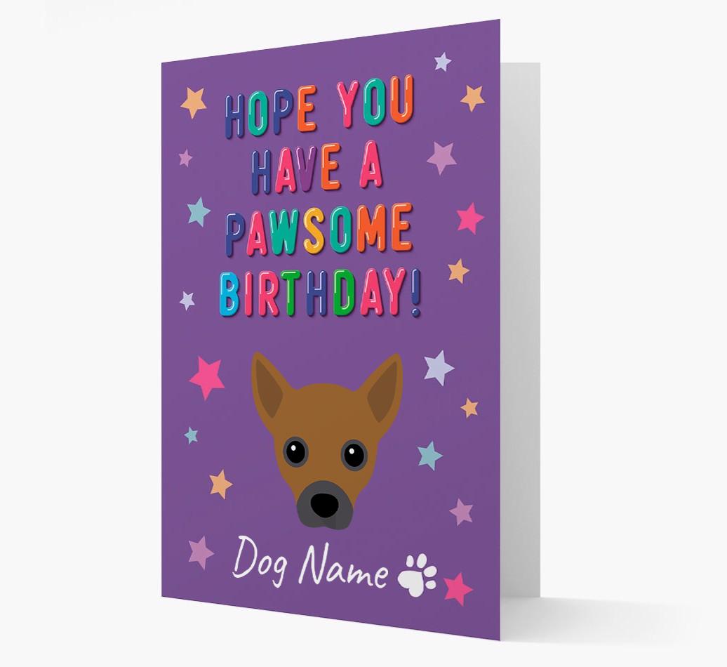Personalised Card 'Hope You Have A Pawesome Birthday' with {breedCommonName} Icon
