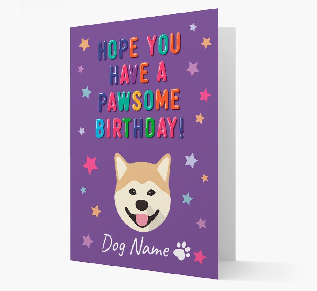Personalised Card 'Hope You Have A Pawesome Birthday' with {breedCommonName} Icon