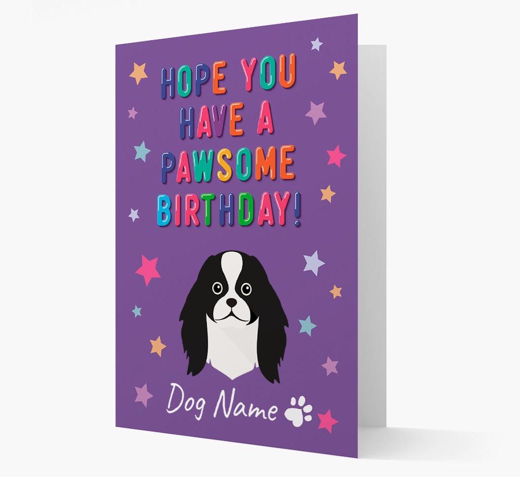 Personalised Card 'Hope You Have A Pawesome Birthday' with {breedCommonName} Icon
