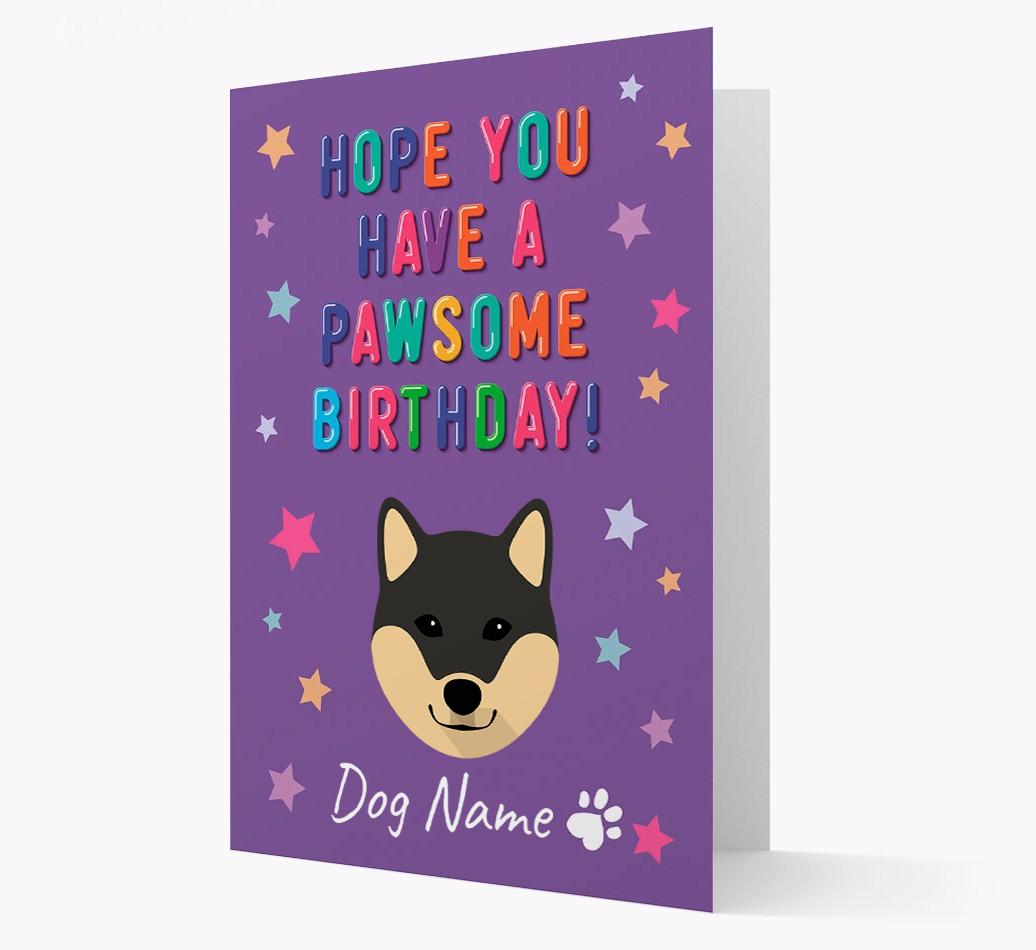 Personalised Card 'Hope You Have A Pawesome Birthday' with {breedCommonName} Icon