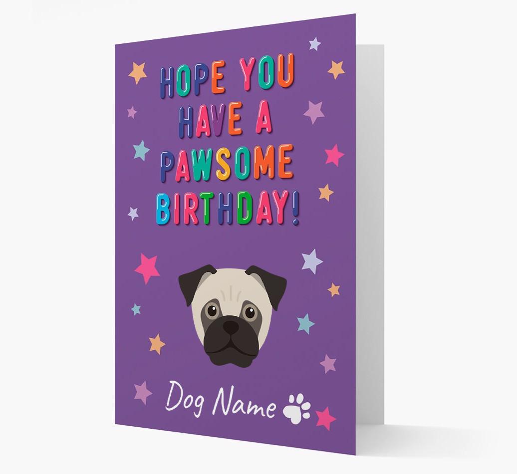 Personalised Card 'Hope You Have A Pawesome Birthday' with {breedCommonName} Icon