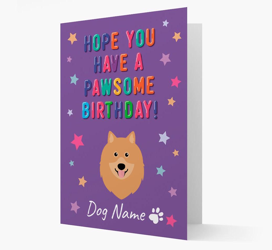 Personalised Card 'Hope You Have A Pawesome Birthday' with {breedCommonName} Icon