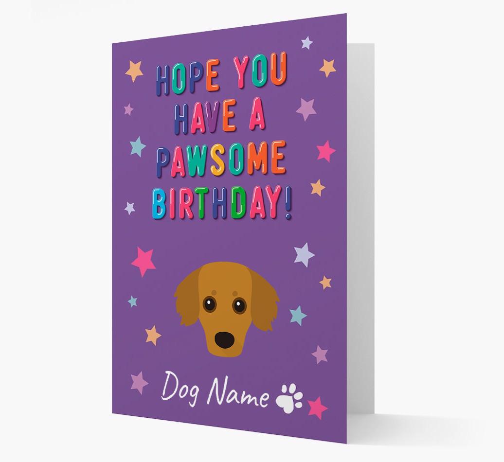 Personalised Card 'Hope You Have A Pawesome Birthday' with {breedCommonName} Icon