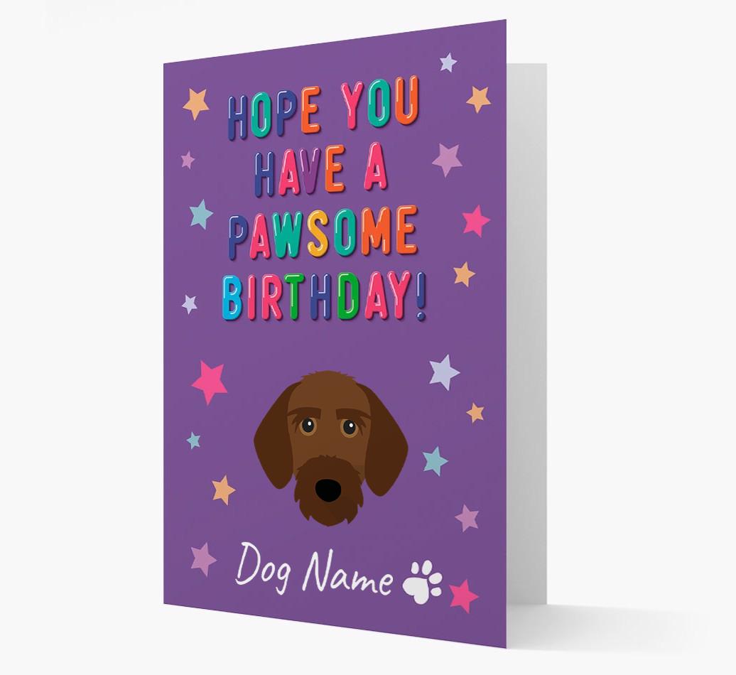 Personalised Card 'Hope You Have A Pawesome Birthday' with {breedCommonName} Icon