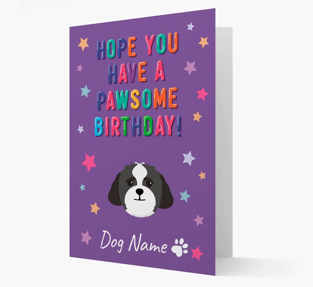 Personalised Card 'Hope You Have A Pawesome Birthday' with {breedCommonName} Icon