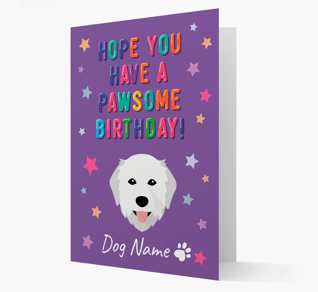 Personalised Card 'Hope You Have A Pawesome Birthday' with {breedCommonName} Icon