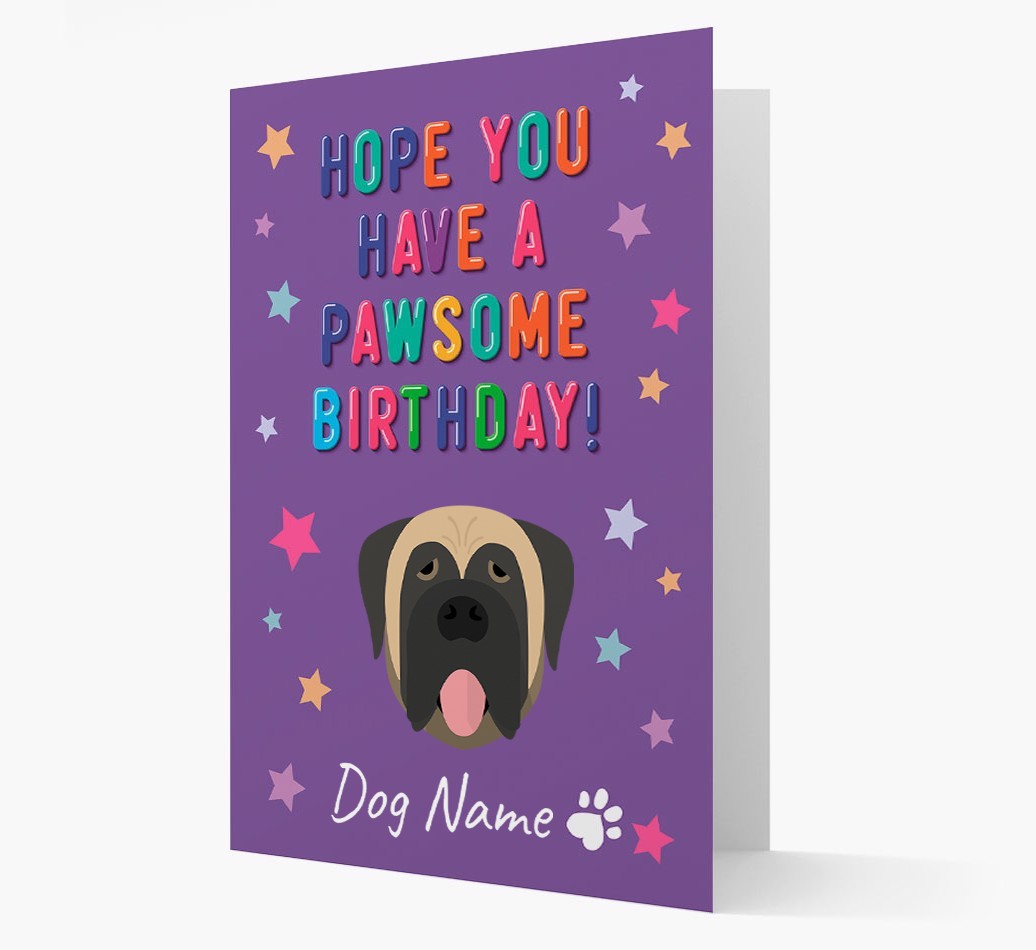 Personalised Card 'Hope You Have A Pawesome Birthday' with {breedCommonName} Icon