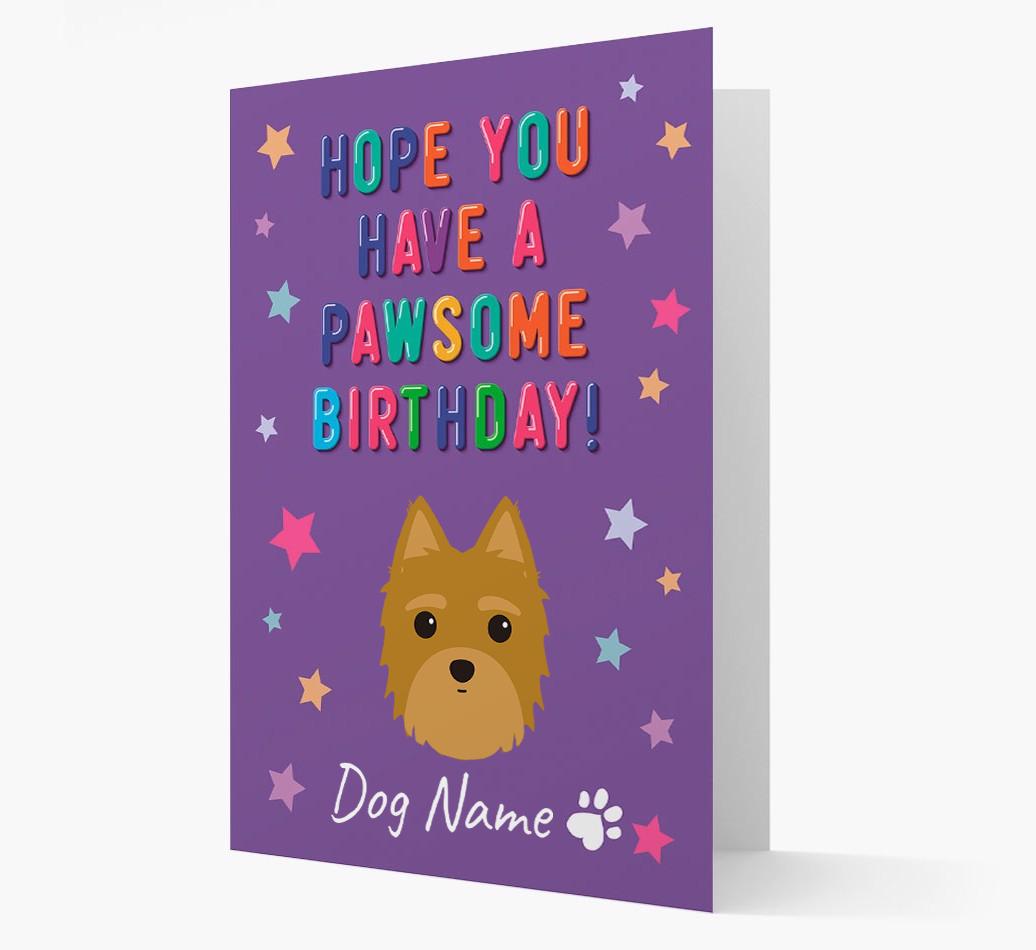 Personalised Card 'Hope You Have A Pawesome Birthday' with {breedCommonName} Icon