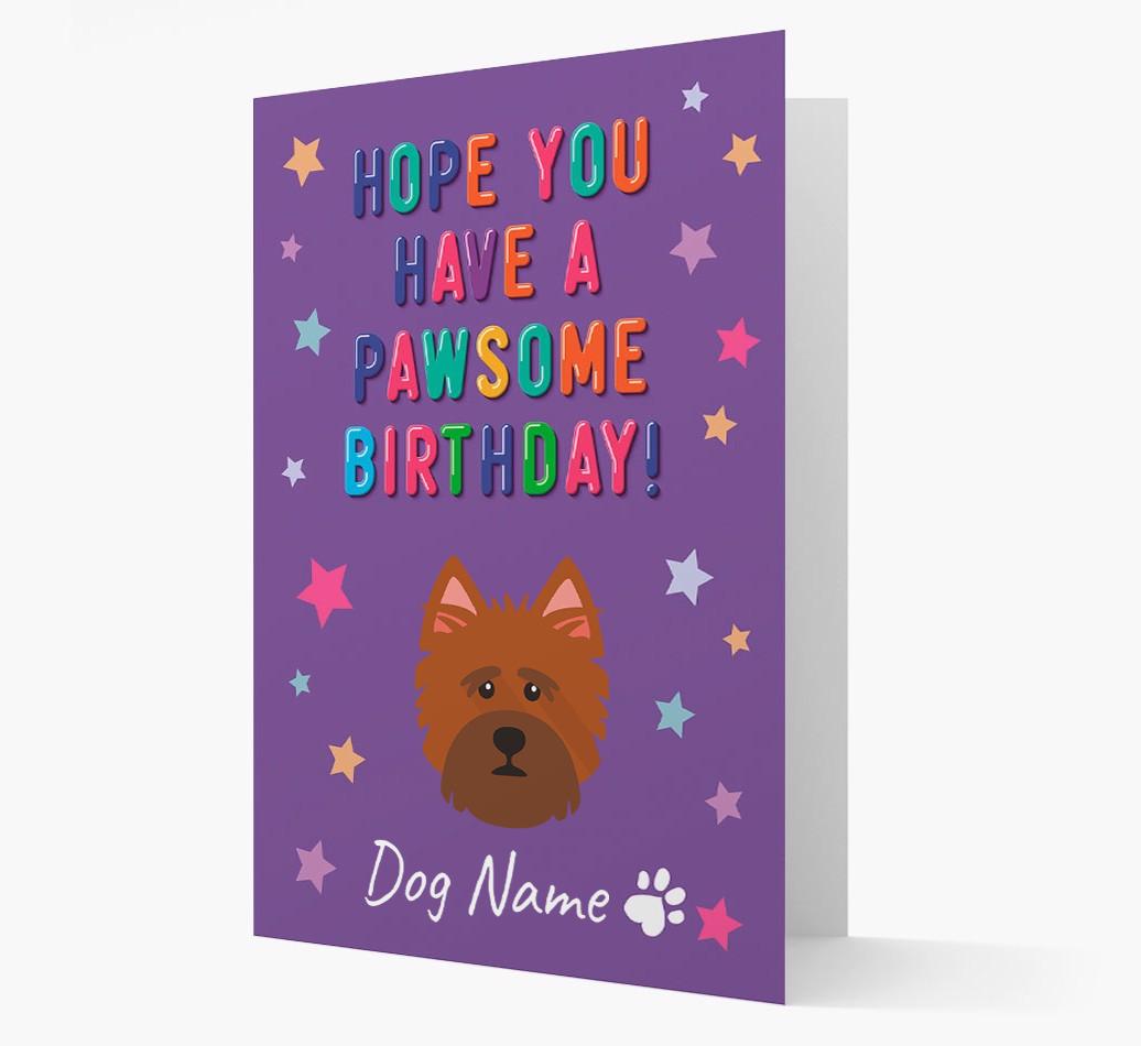 Personalised Card 'Hope You Have A Pawesome Birthday' with {breedCommonName} Icon