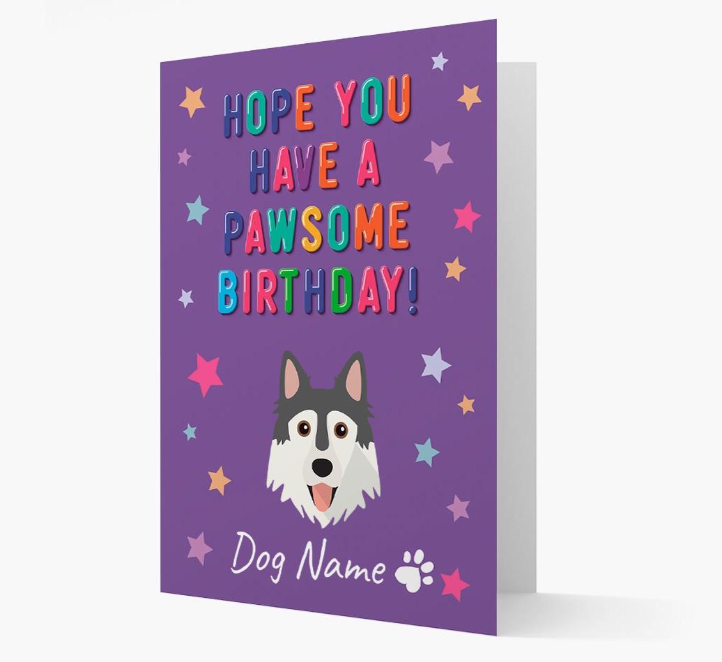 Personalised Card 'Hope You Have A Pawesome Birthday' with {breedCommonName} Icon