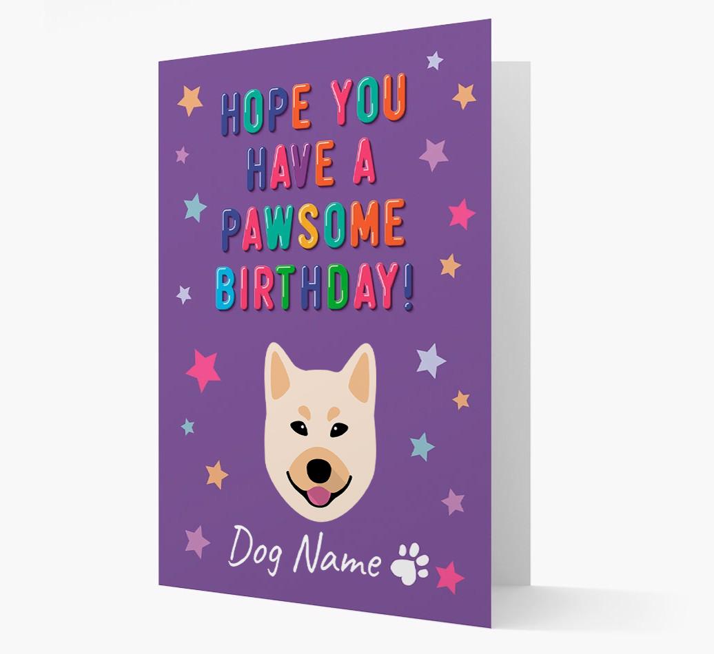 Personalised Card 'Hope You Have A Pawesome Birthday' with {breedCommonName} Icon