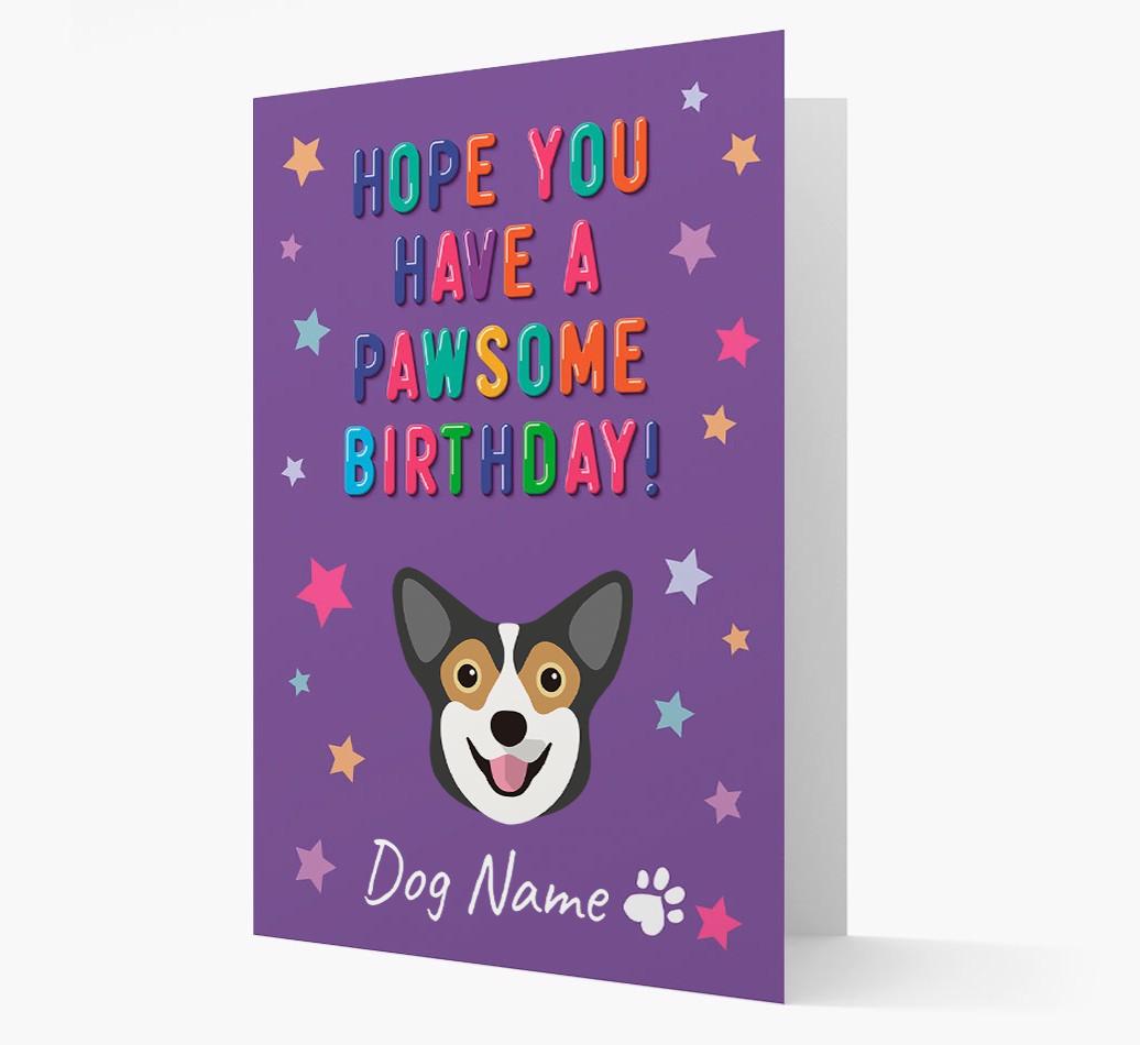 Personalised Card 'Hope You Have A Pawesome Birthday' with {breedCommonName} Icon