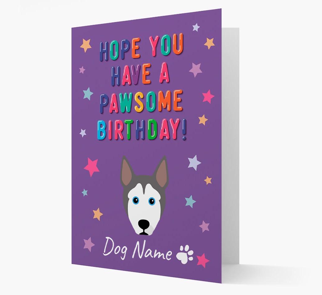 Personalised Card 'Hope You Have A Pawesome Birthday' with {breedCommonName} Icon
