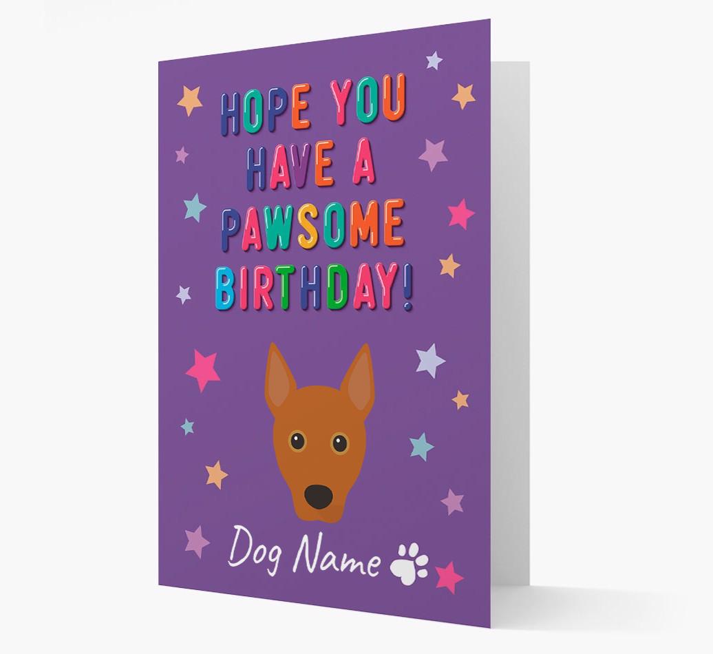 Personalised Card 'Hope You Have A Pawesome Birthday' with {breedCommonName} Icon
