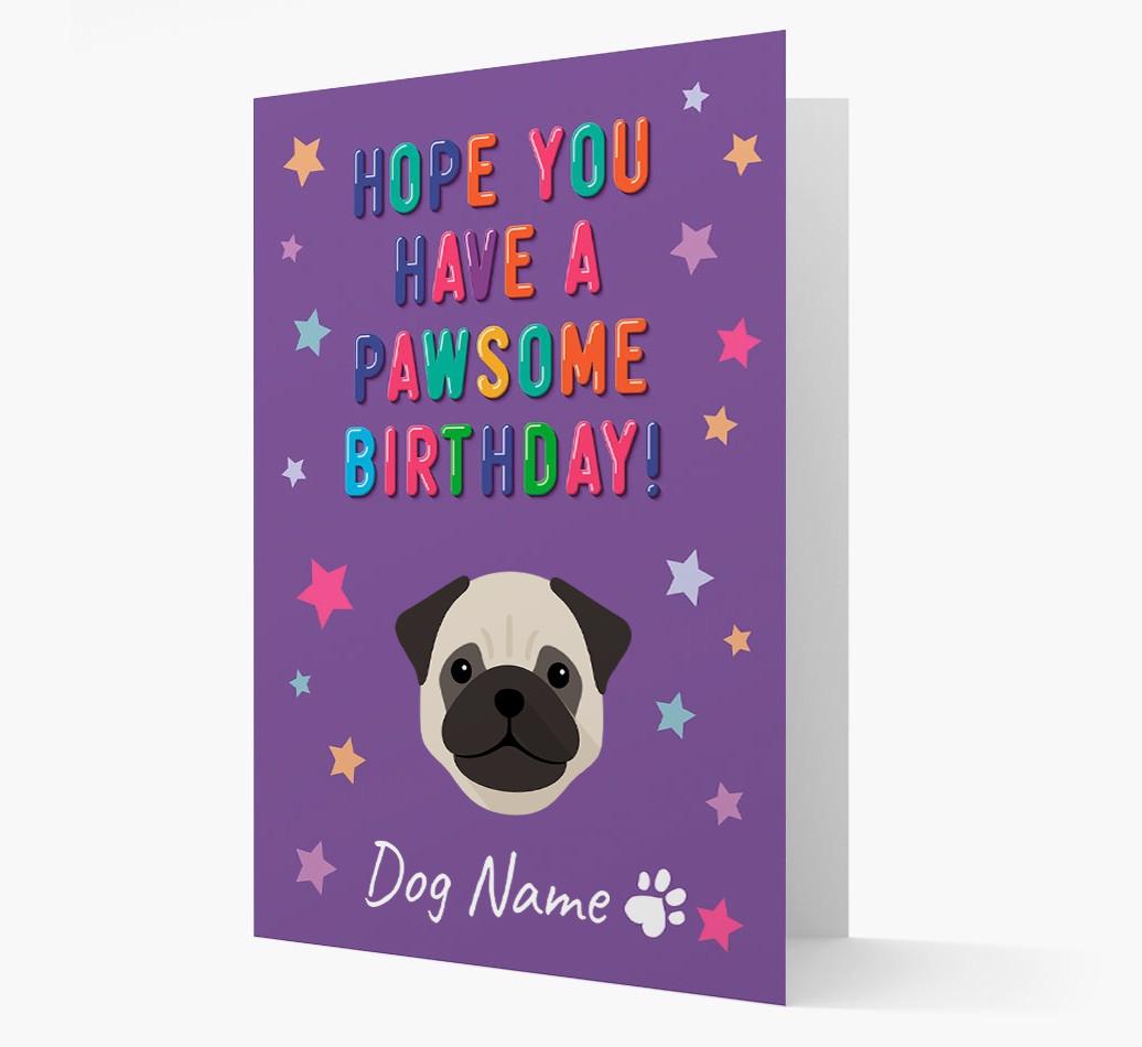 Personalised Card 'Hope You Have A Pawesome Birthday' with {breedCommonName} Icon