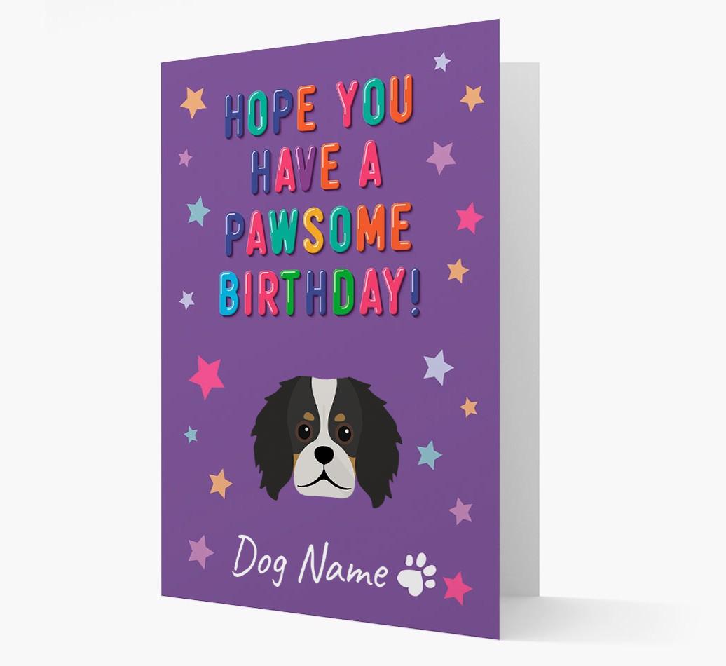 Personalised Card 'Hope You Have A Pawesome Birthday' with {breedCommonName} Icon