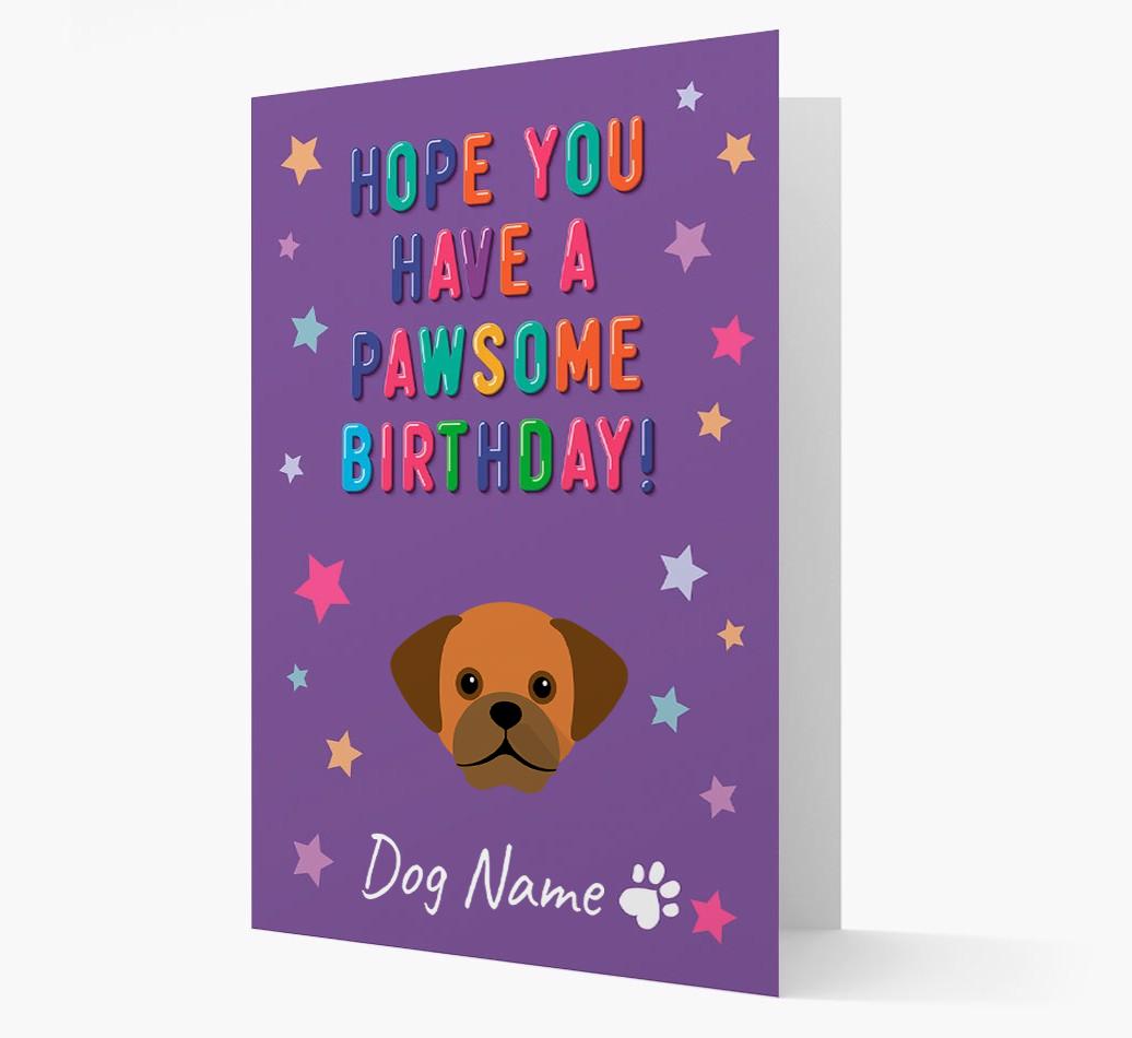 Personalised Card 'Hope You Have A Pawesome Birthday' with {breedCommonName} Icon